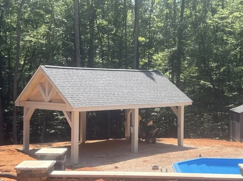 Custom timber poolside pavilion